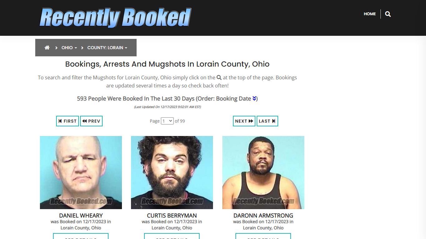 Recent bookings, Arrests, Mugshots in Lorain County, Ohio - Recently Booked